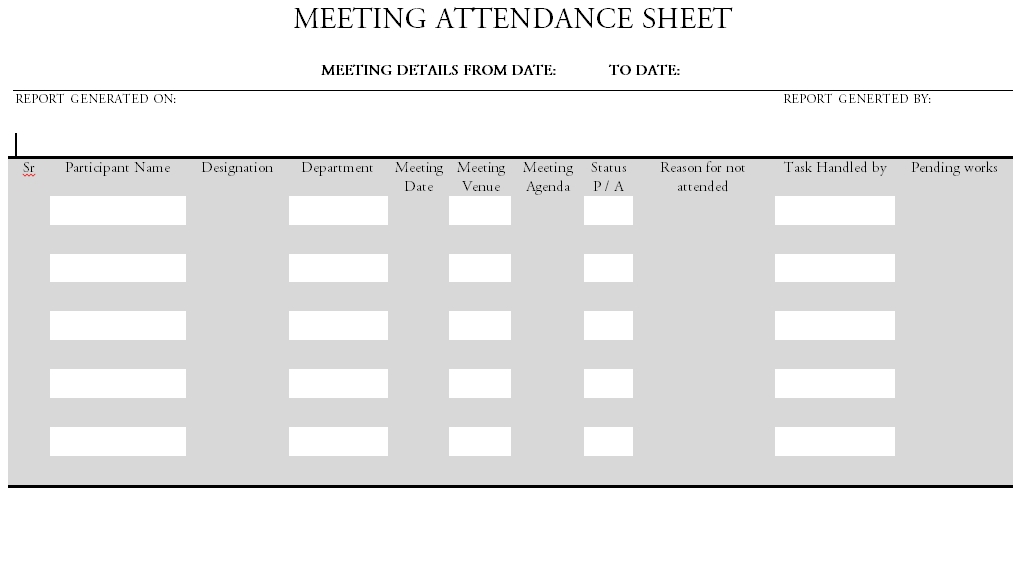 Attendance Sheet 05