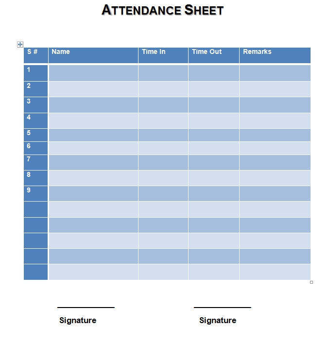 Attendance Sheet 06