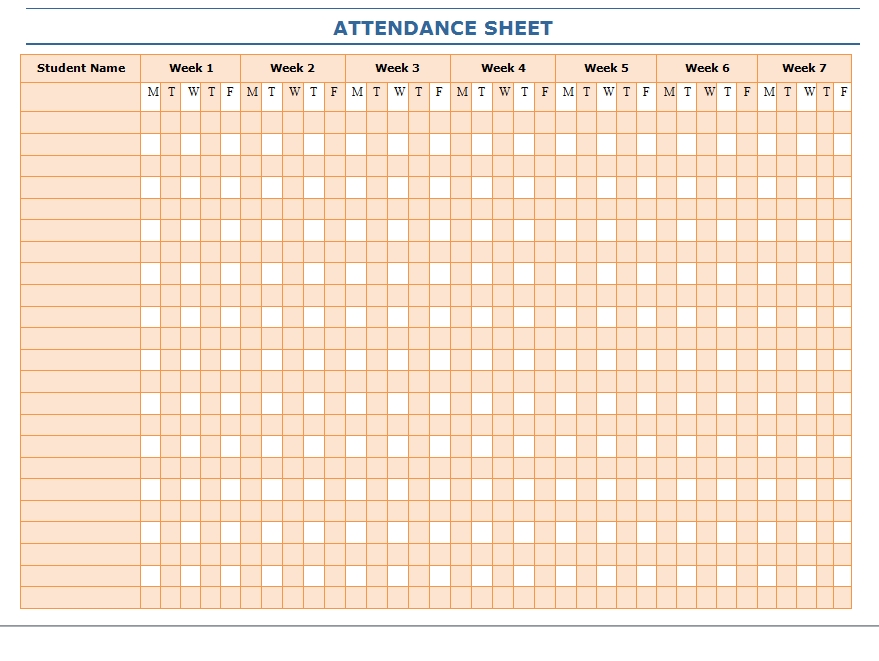Attendance Sheet 40