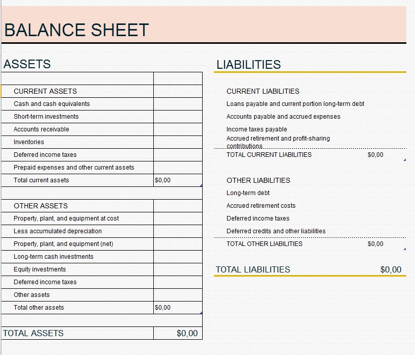 Balance Sheet Template 28