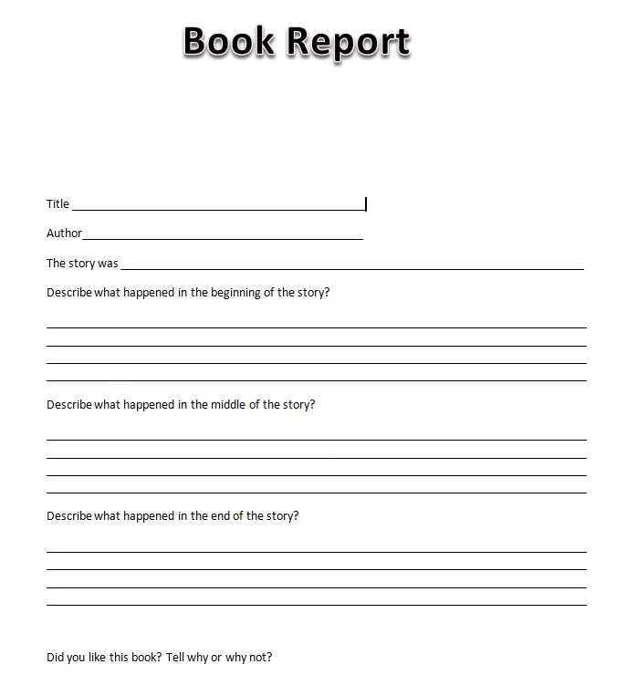 Book Report Template 02
