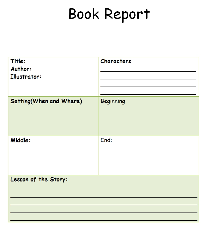 Book Report Template 10
