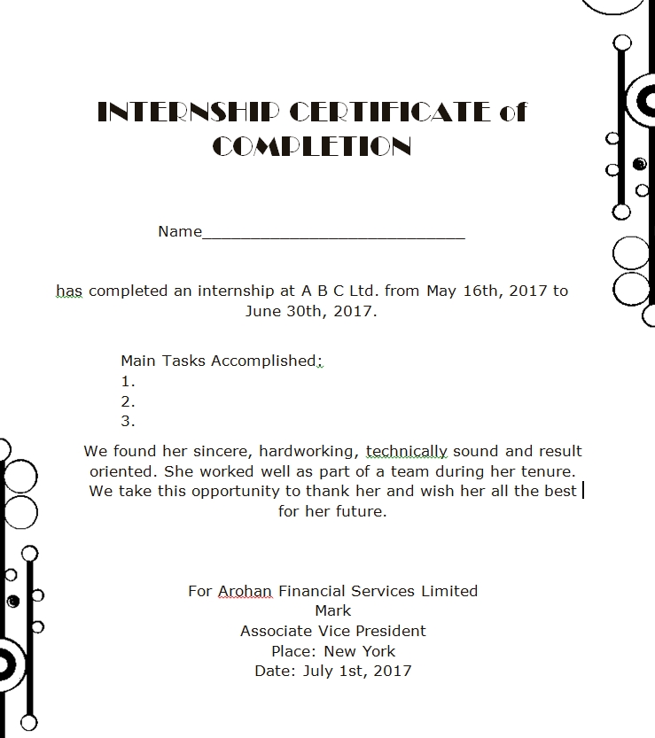 Certificate of Completion Template 08