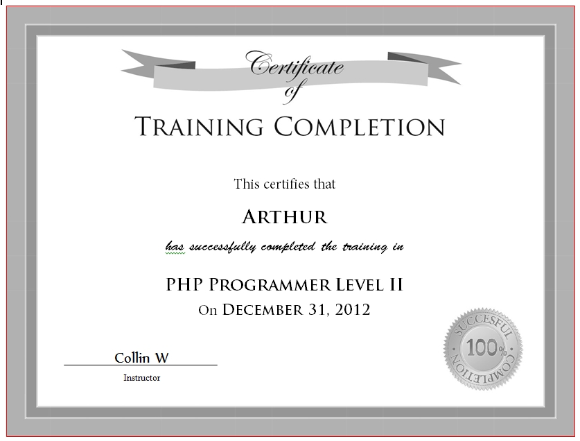 Certificate of Completion Template 16