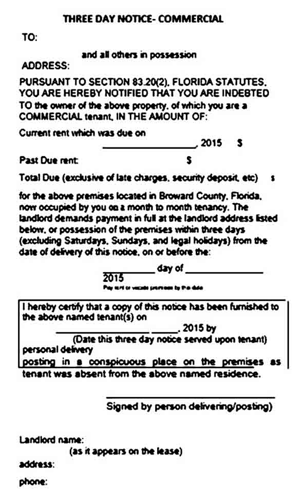 Commercial Eviction templates