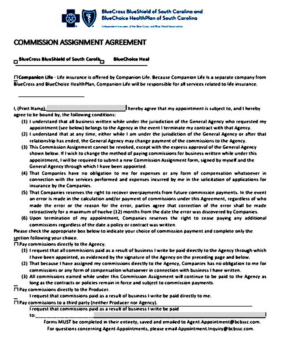 Commission Assignment Agreement