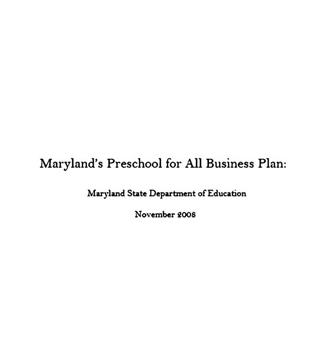 Daycare and Preschool Business Plan