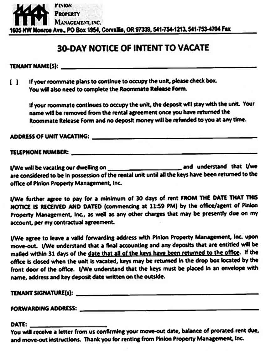 Eviction Notice for Roommate