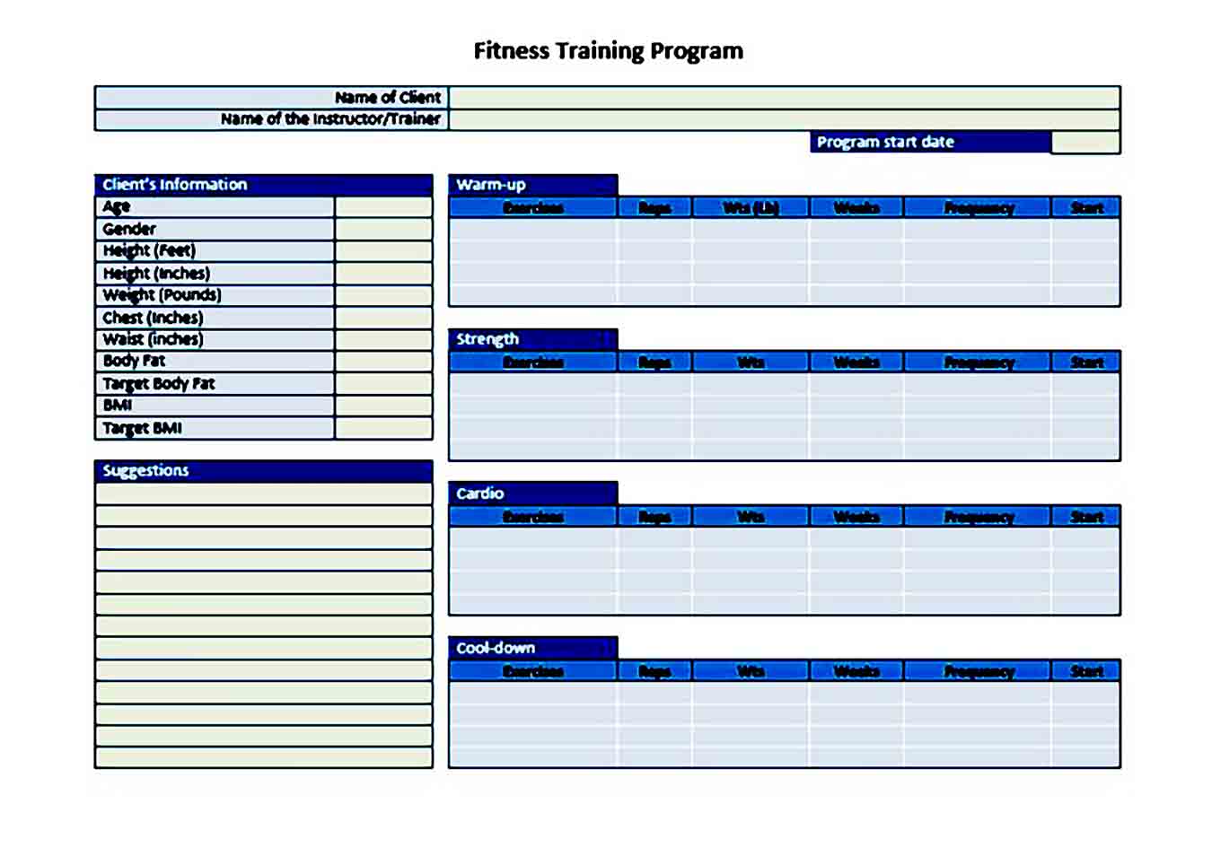 Fitness Training Plan