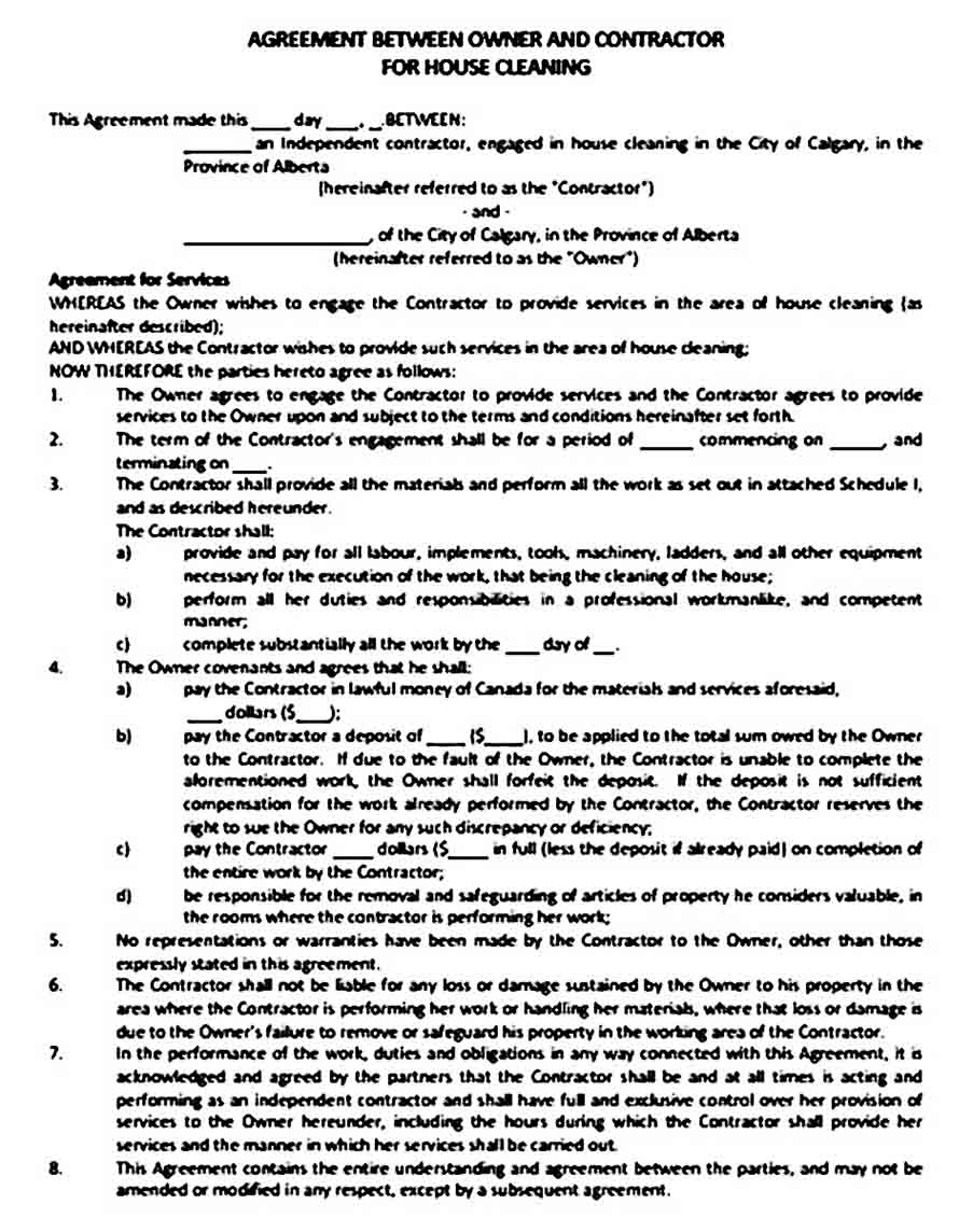 House Cleaning Contract Agreement1