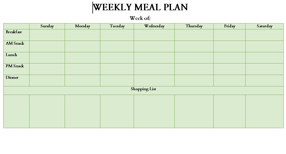 Meal Plan Template 26
