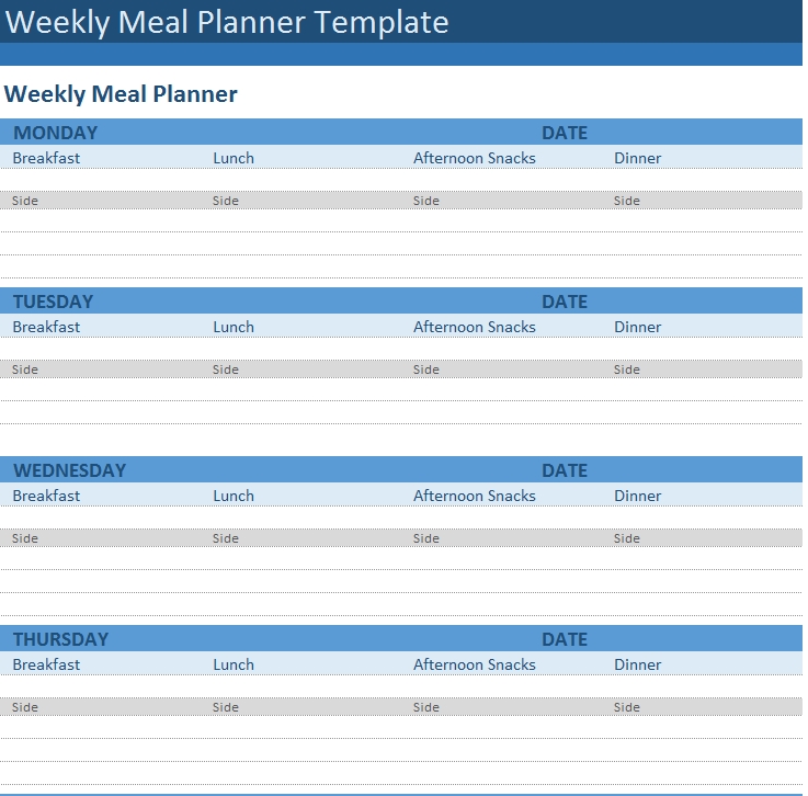 Meal Plan Template 34