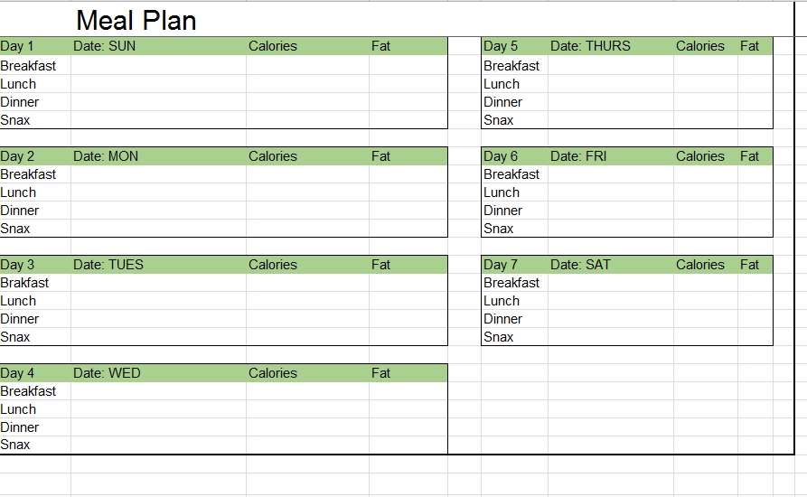 Meal Plan Template 35