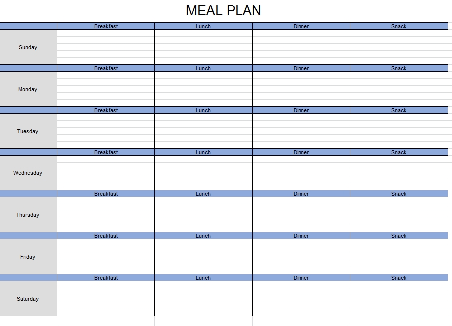 Meal Plan Template 36