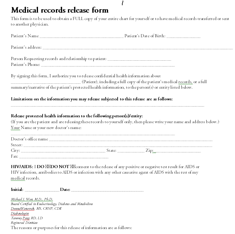 Medical Release Form 05