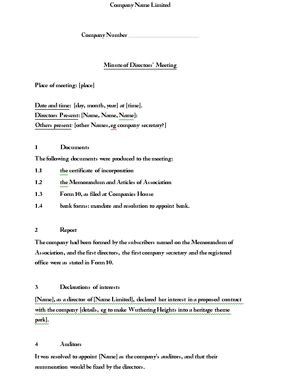 Meeting Minutes Template 01
