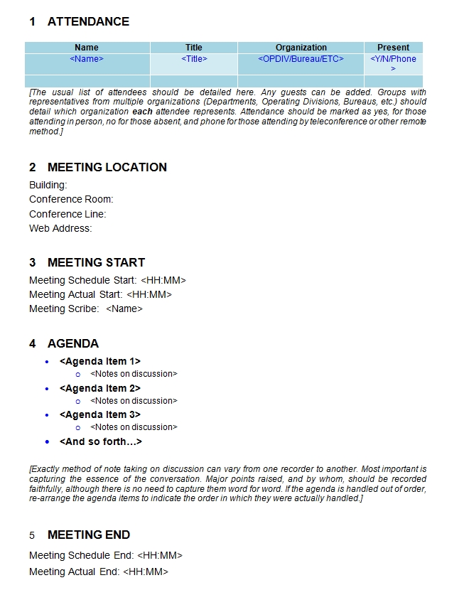 Meeting Minutes Template 07