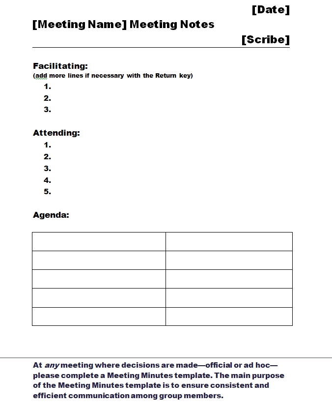 Meeting Notes Template 12