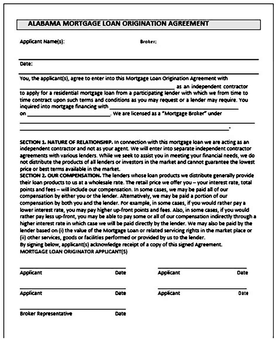 Mortgage Loan Agreement templates