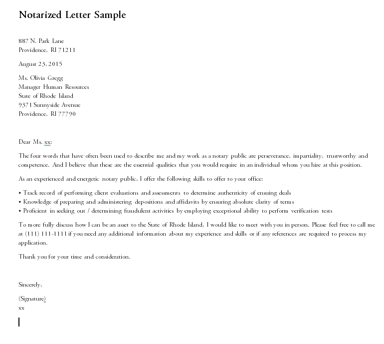 Notarized Letter Template 17