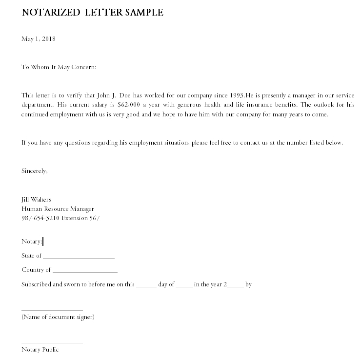 Notarized Letter Template 28