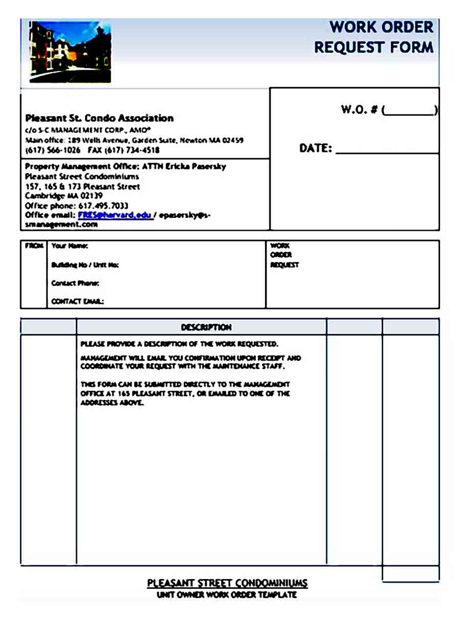 Sample Work Order Request Form