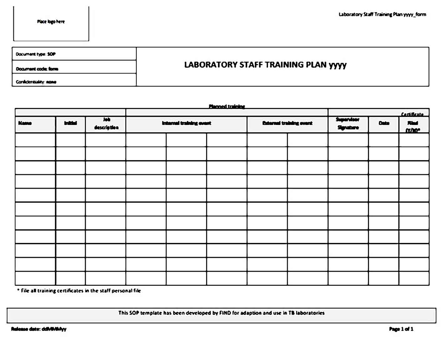 Staff Training Plan templates