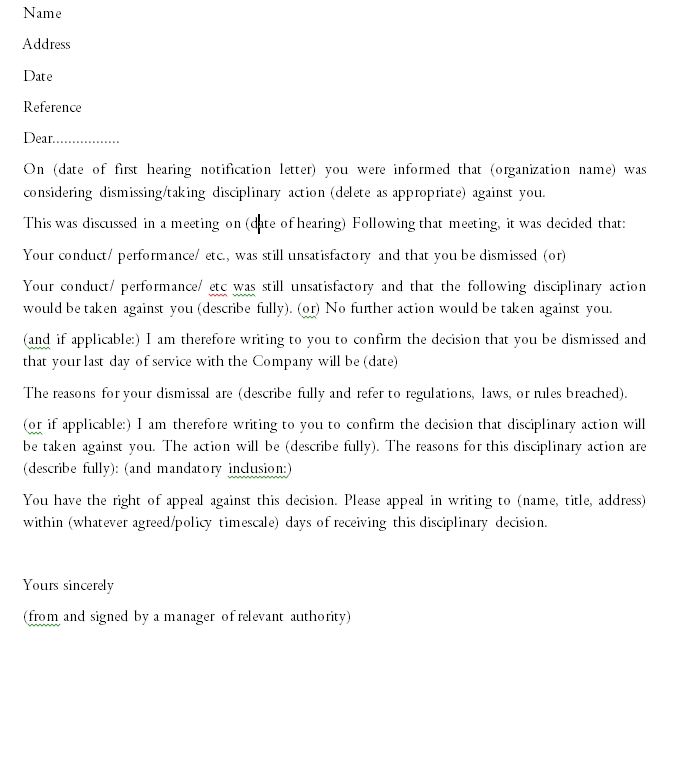 Termination Letter Template 03