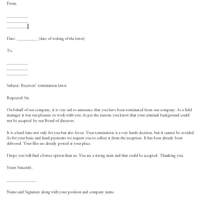 Termination Letter Template 05