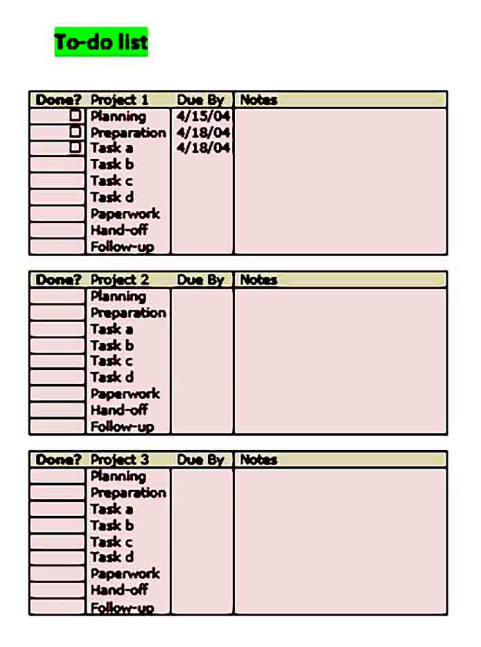 Weekly To Do List templates