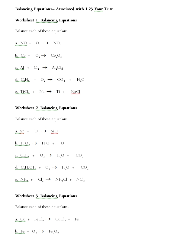 balancing equations 22