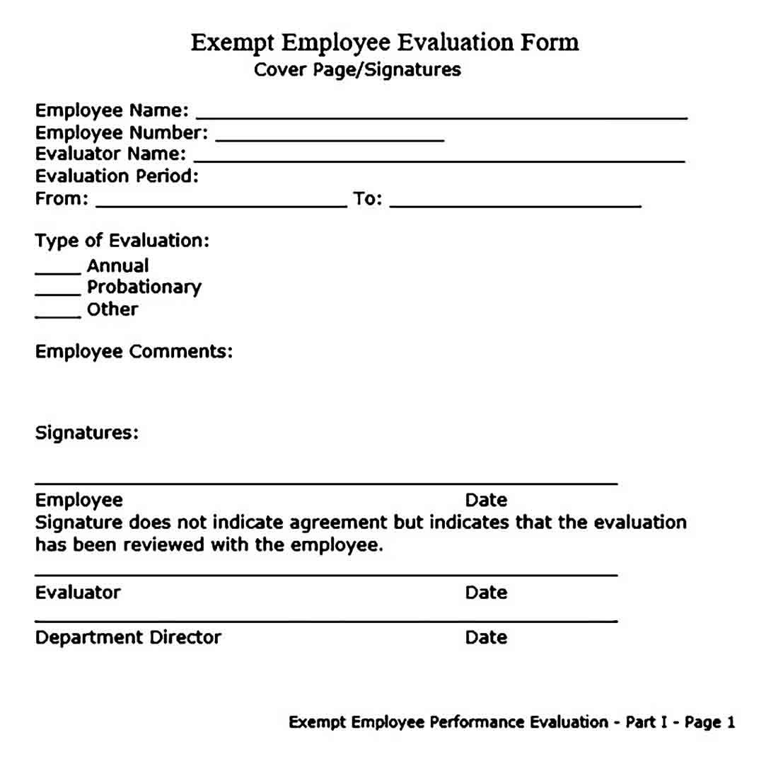 employee evaluation form templates