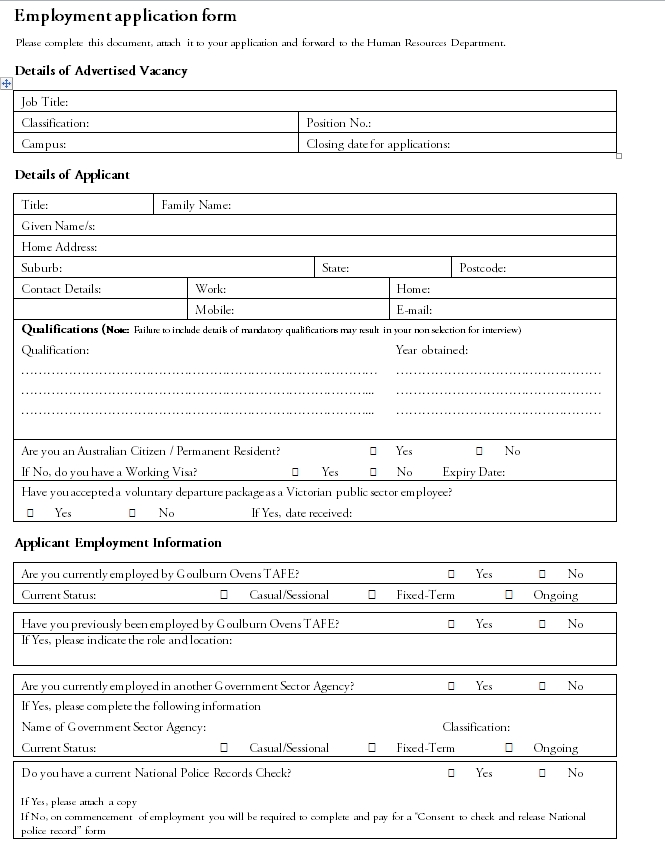 employment application template 48