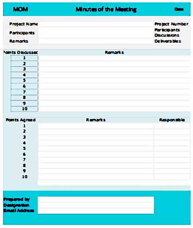 meeting minutes templates excel