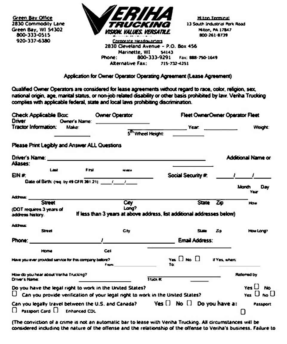 owner operator lease application