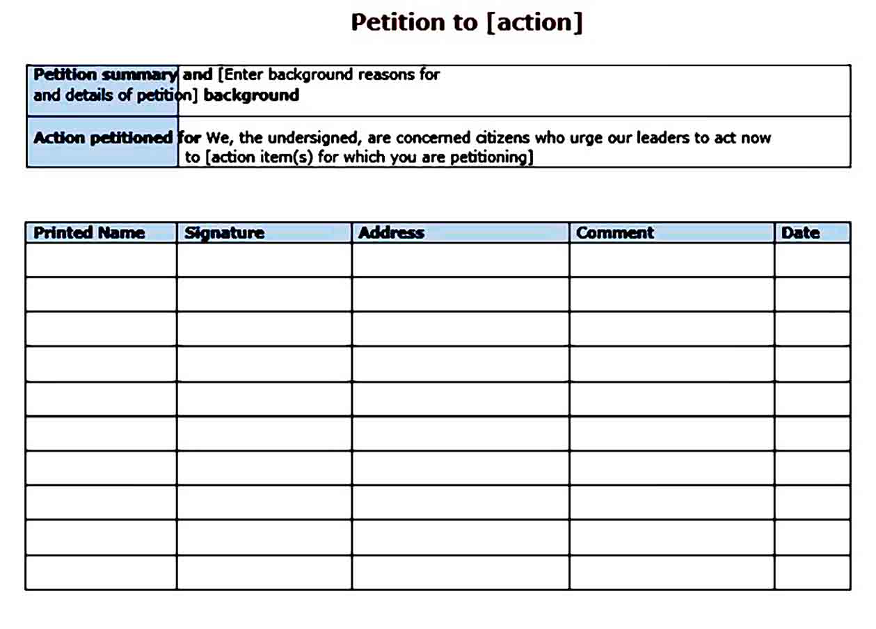 petition templates 003