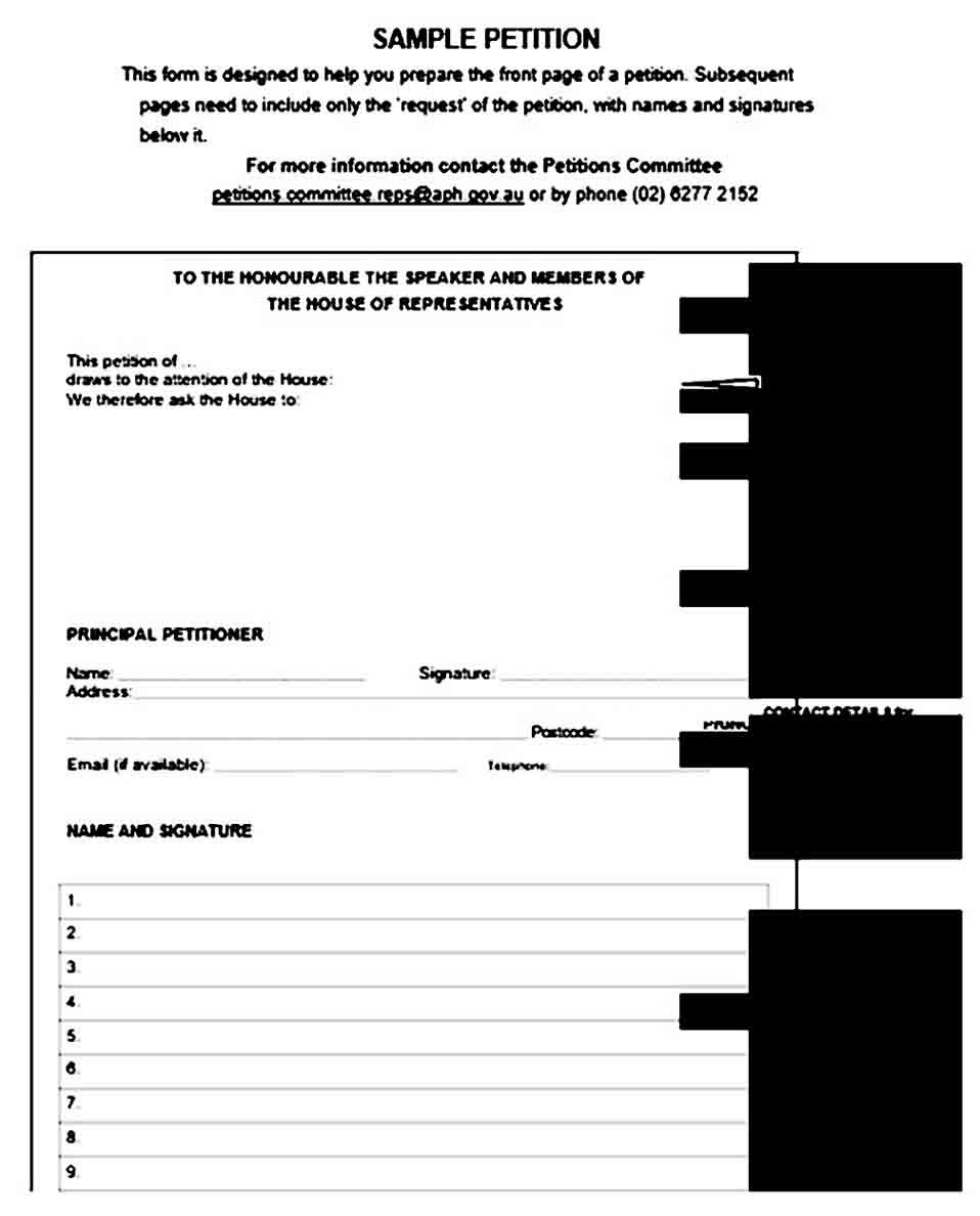printable blank petition templates
