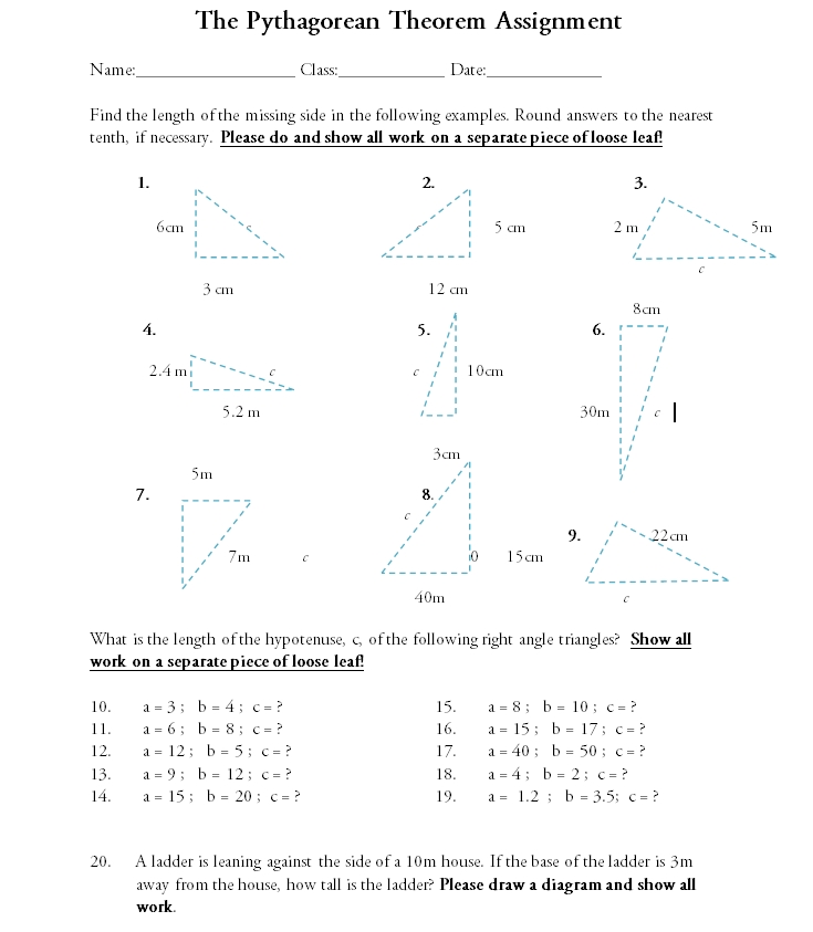 pythagorean theorem 19