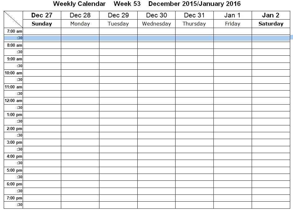 weekly calendar template 10