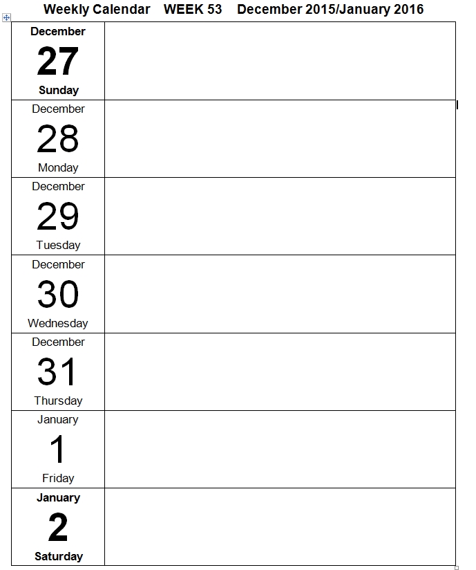 weekly calendar template 11