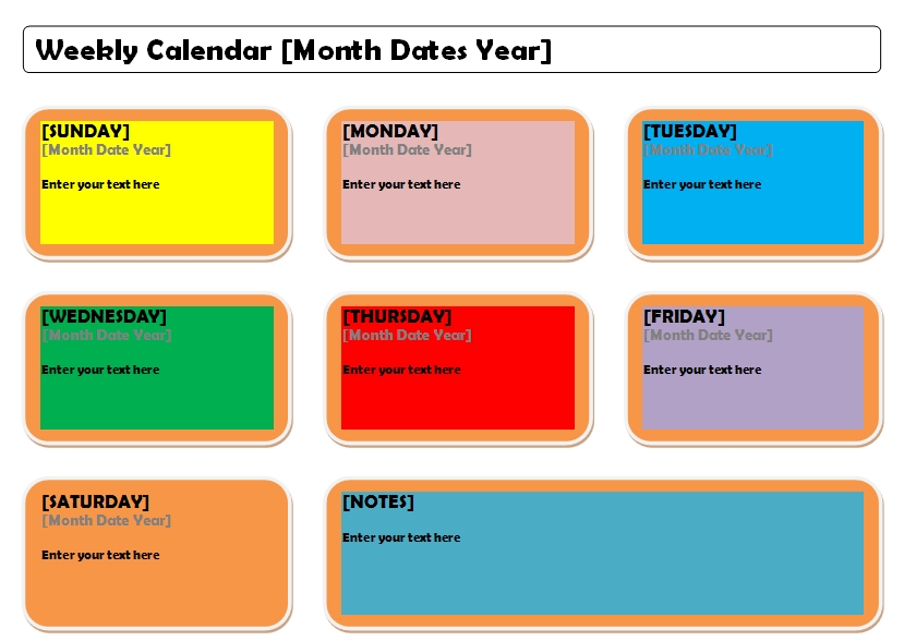 weekly calendar template 14