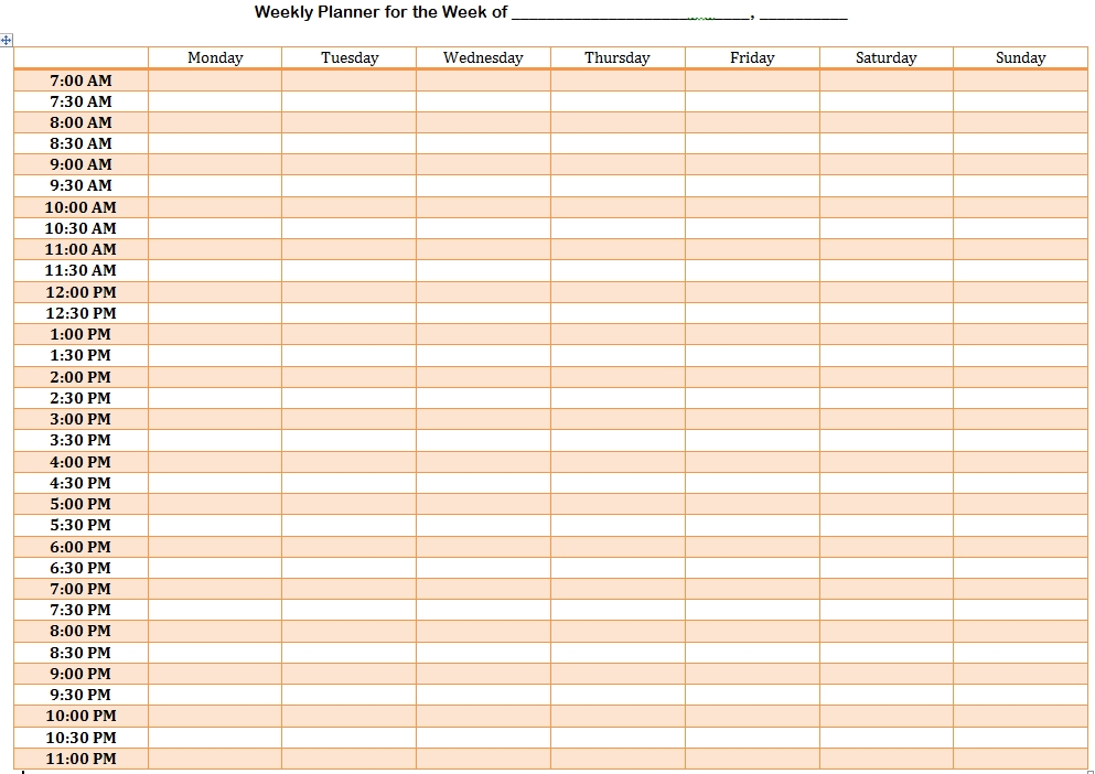 weekly calendar template 15