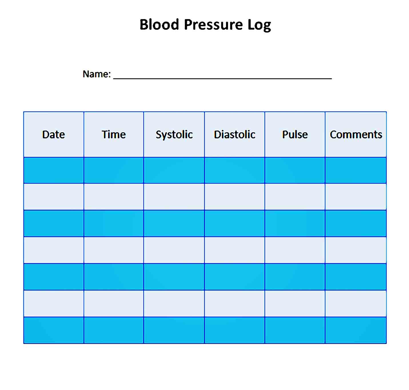 Blood Pressure Log Template 16