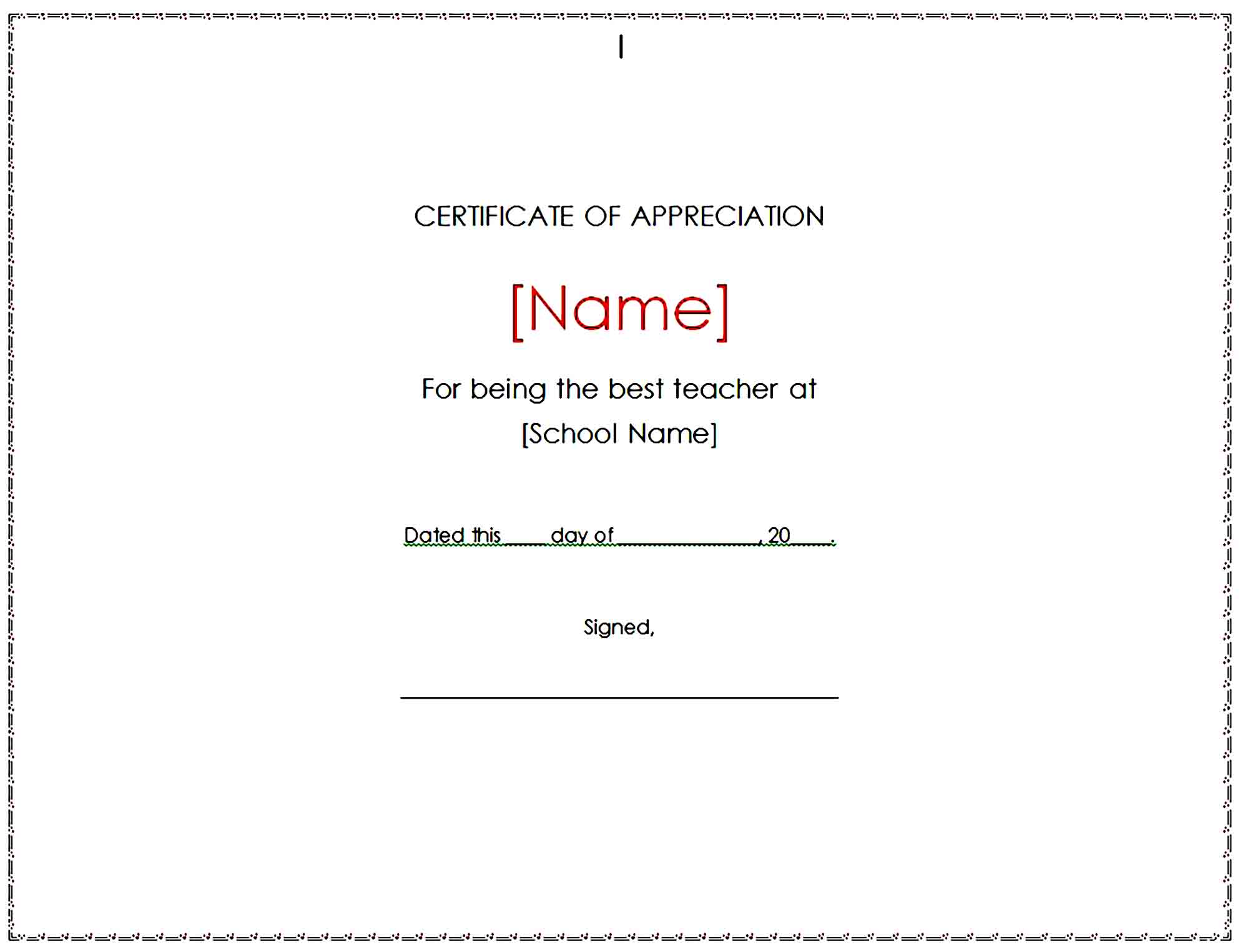 Certificate of Appreciation 09