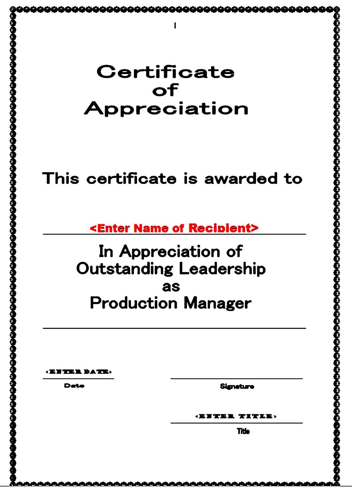 Certificate of Appreciation 11