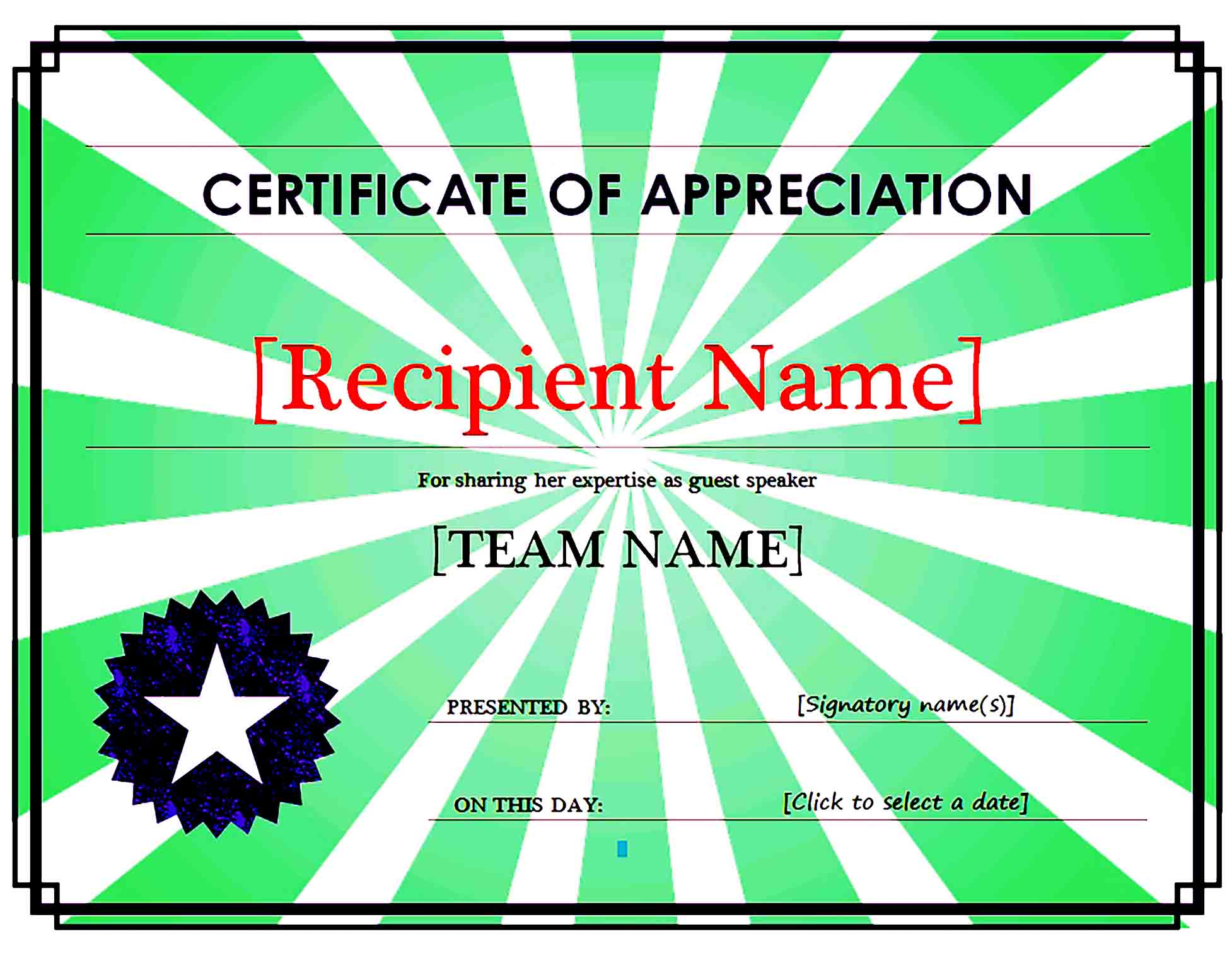 Certificate of Appreciation 14