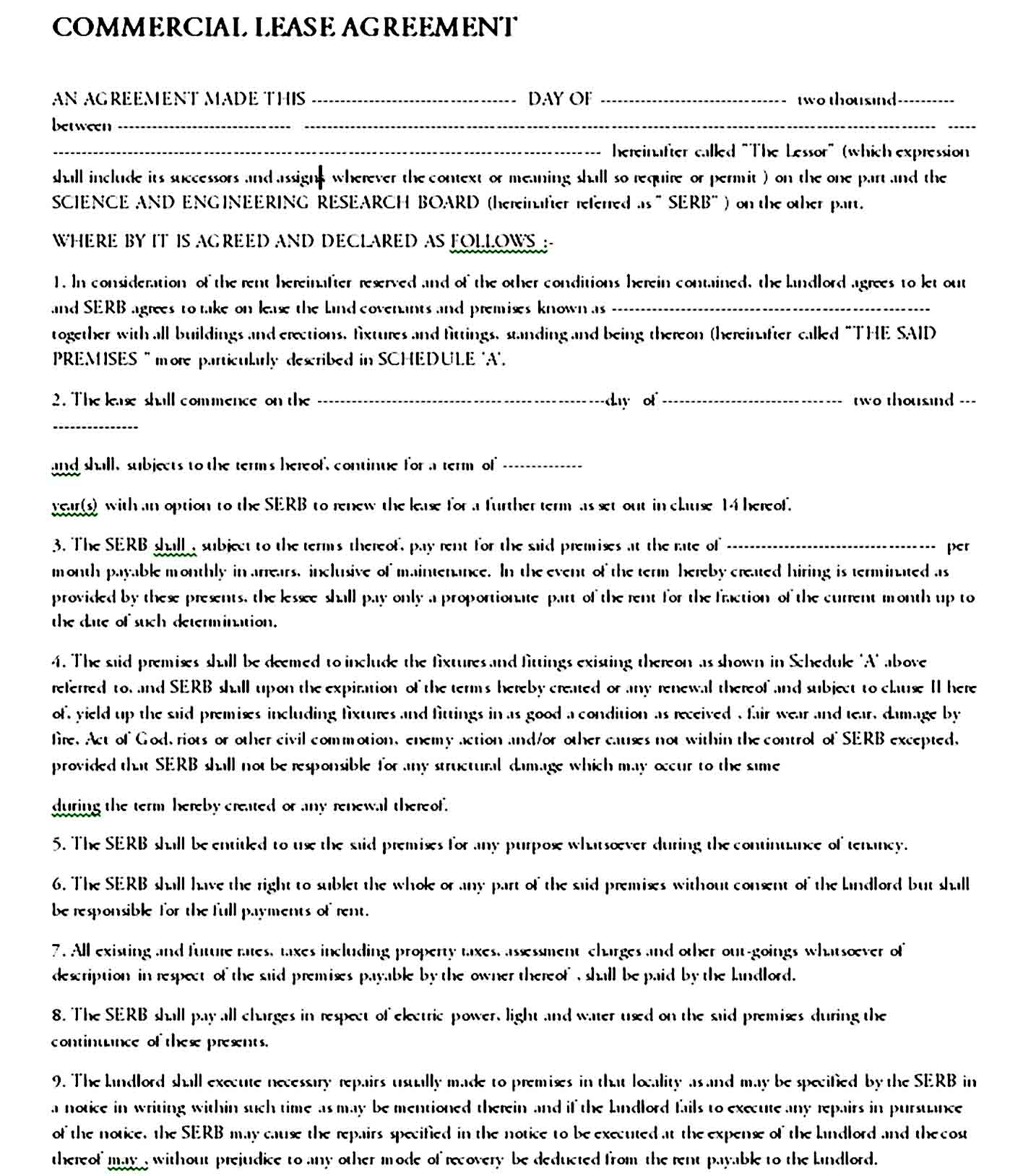 Commercial Lease Agreement Template 11