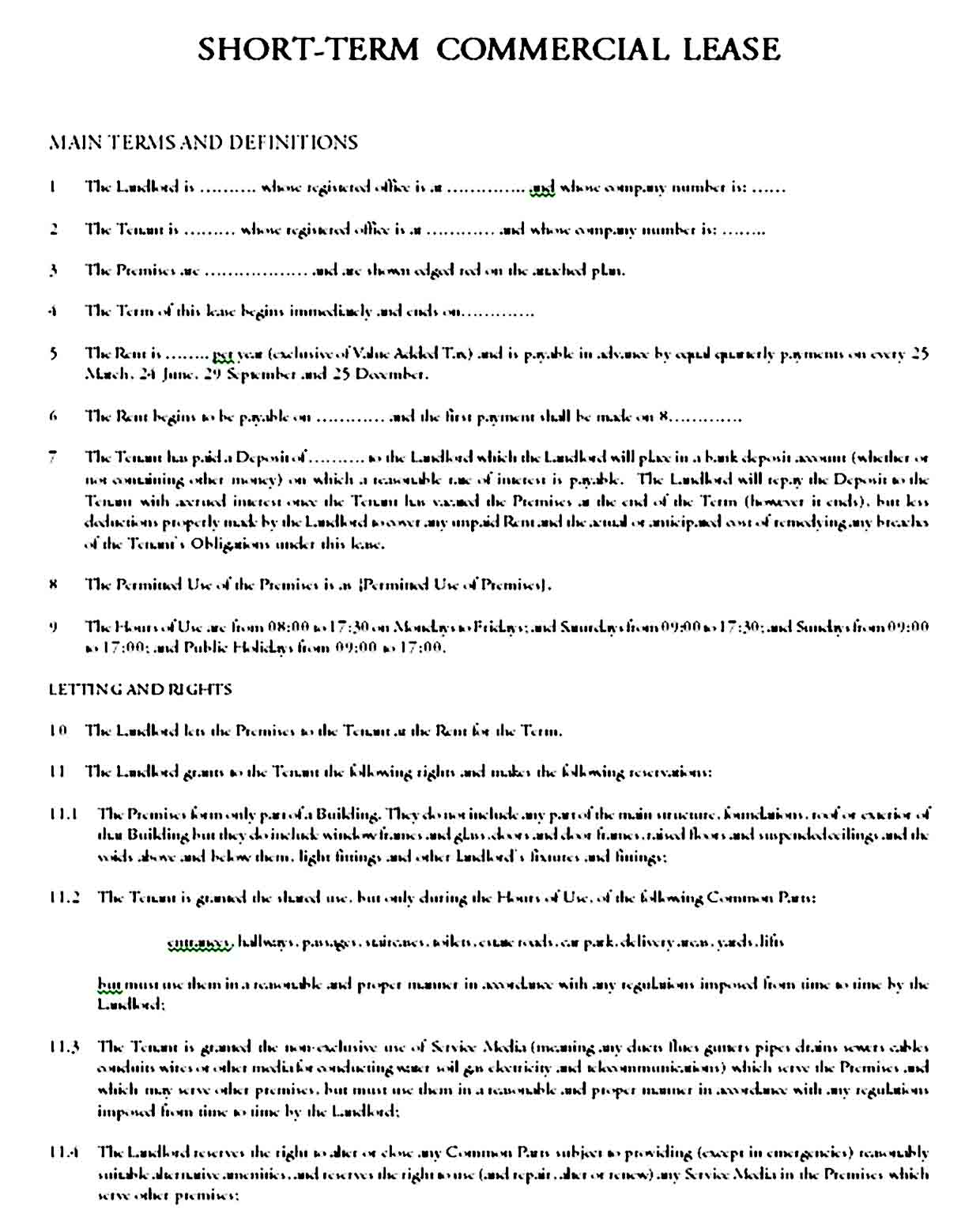 Commercial Lease Agreement Template 13