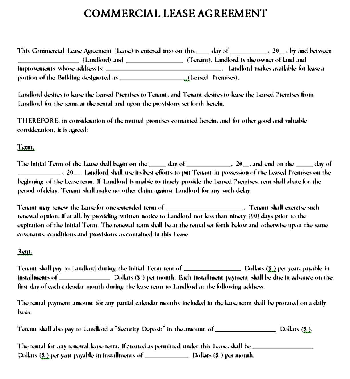 Commercial Lease Agreement Template 15