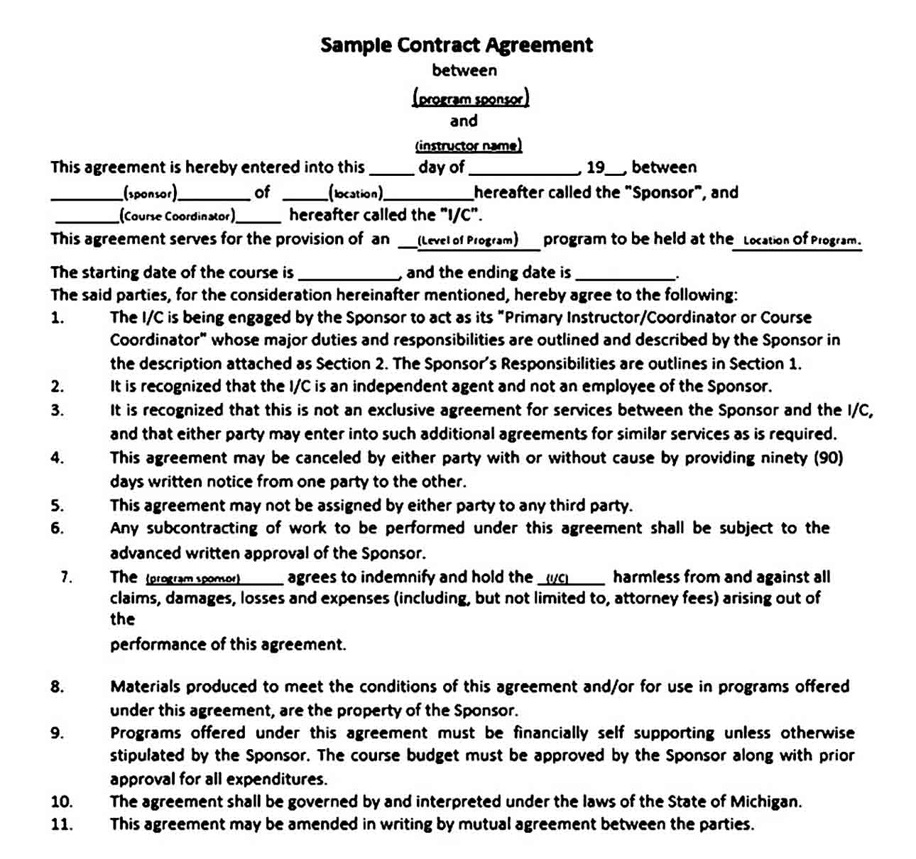 Contract Agreement Between Two Parties